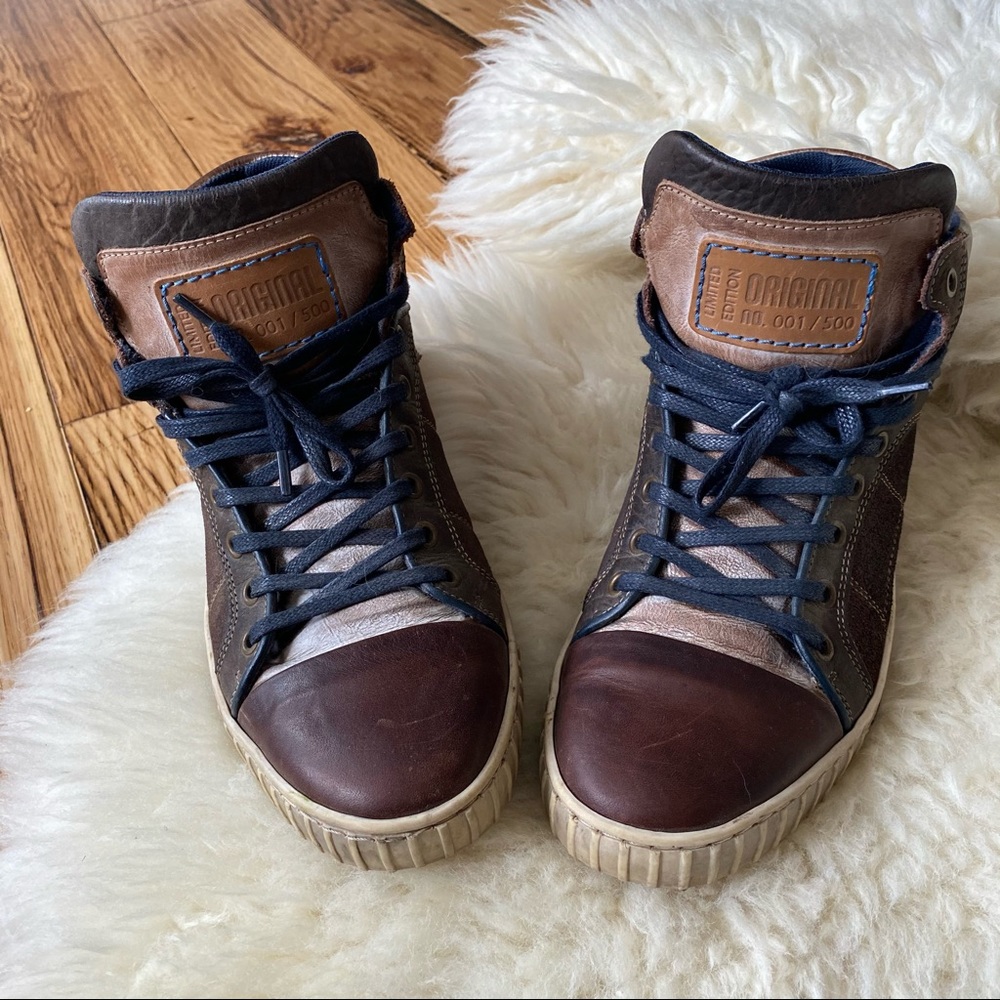 Bull Boxer Leather High Top Sneakers Size 9